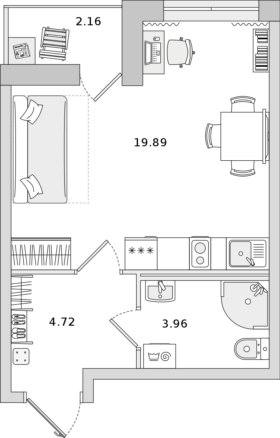 Квартира студия 28.57 м², 22/22 эт., ЖК «Город Первых»
